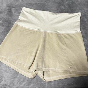 Nike Women's Cream and Tan Athletic Shorts